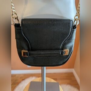 Christian Sirano New York Handbag Clutch Lizard Synthetic Crossbody Black SMALL